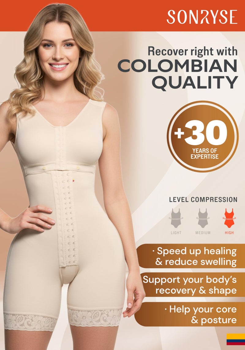 Sonryse PP-086 Fajas Colombianas Reductoras y Moldeadoras Postpartum Girdle Tummy Control Shapewear Beige Large - Image 2